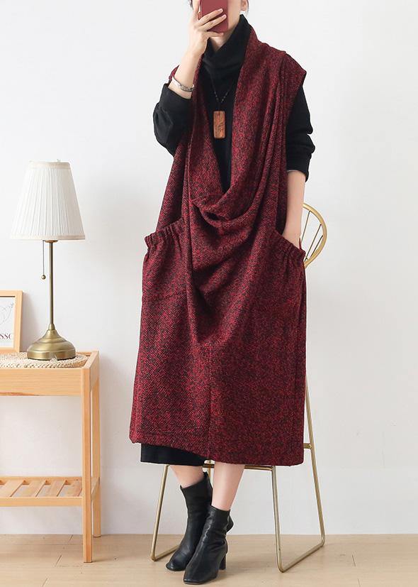 O Neck Asymmetric Sweater Weather Burgundy Oversized Sweater Dress