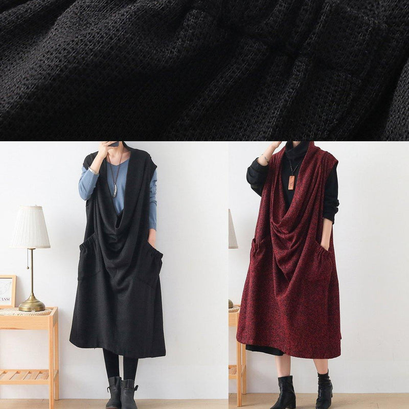 O Neck Asymmetric Sweater Weather Burgundy Oversized Sweater Dress