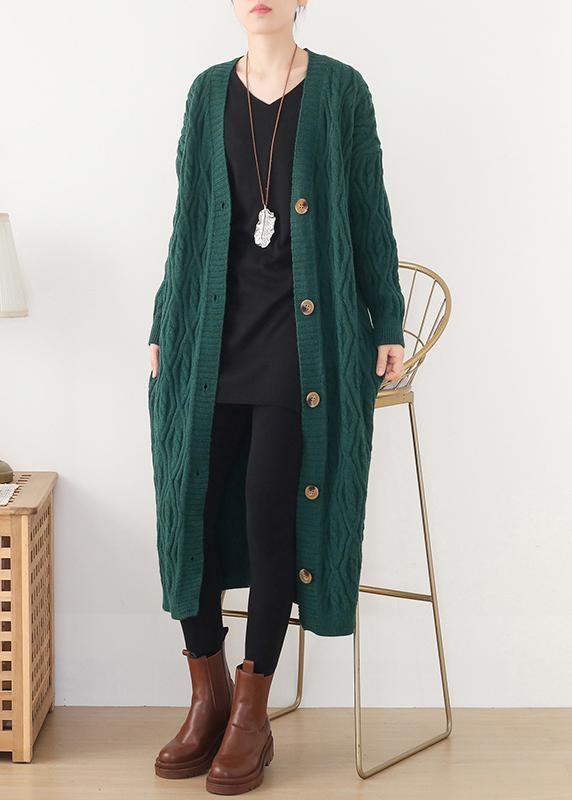Spring Knitwear Fall Green Wild Sweater Coat