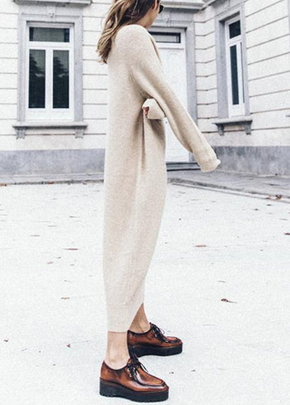V Neck Baggy Sweater Weather Nude Big Knitted Tops
