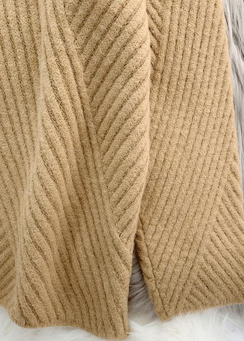Yellow Knit Blouse High Neck Fall Knit Tops