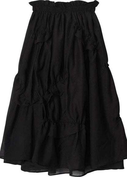 Diy Black Cinched Patchwork a Line Skirt Summer