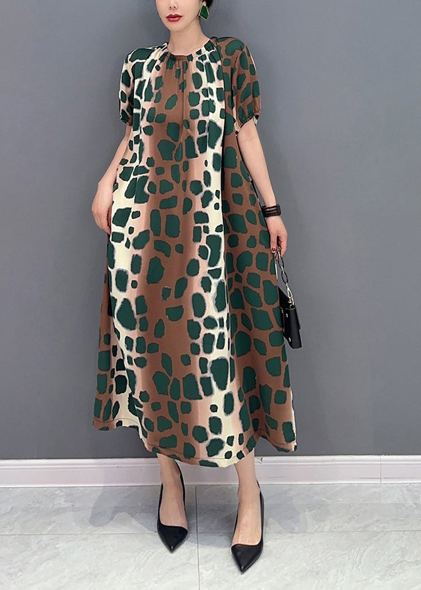 Diy Cinched Oversized Leopard Print Cotton a Line Dress Summer