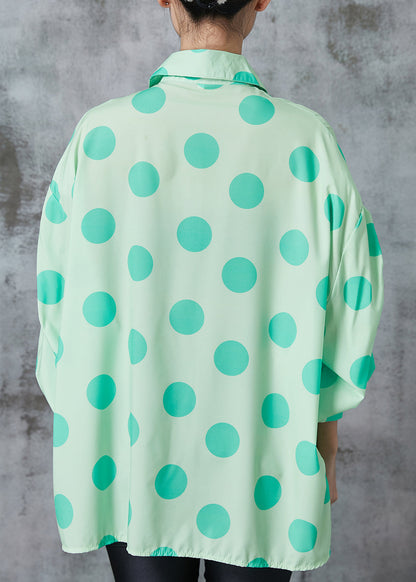 Diy Green Oversized Wrinkled Cotton Blouses Spring