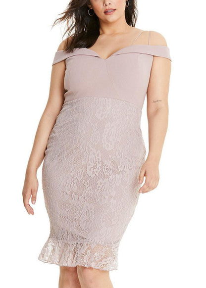 Diy Pink Bustier Top Lace Patchwork Mid Dress Sleeveless
