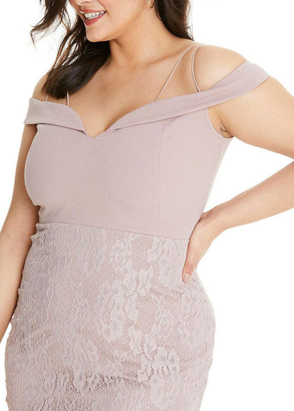Diy Pink Bustier Top Lace Patchwork Mid Dress Sleeveless