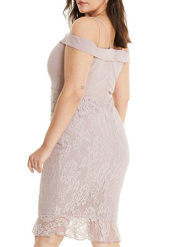 Diy Pink Bustier Top Lace Patchwork Mid Dress Sleeveless