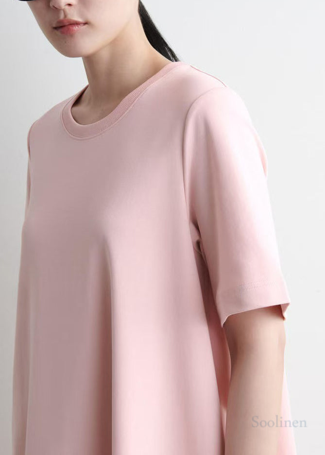 Diy Pink Oversized Cotton Tea Dress Summer