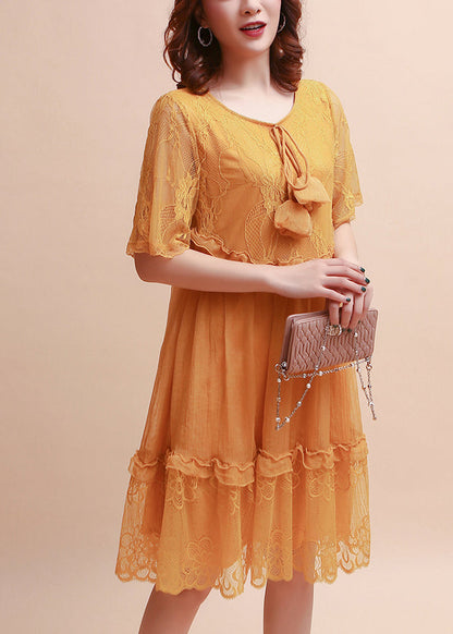 Diy Purple Ruffled Embroidered Silk Dress Summer