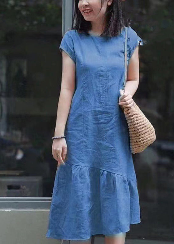 Diy Red Asymmetrical Patchwork Mid Dresses Short Sleeve