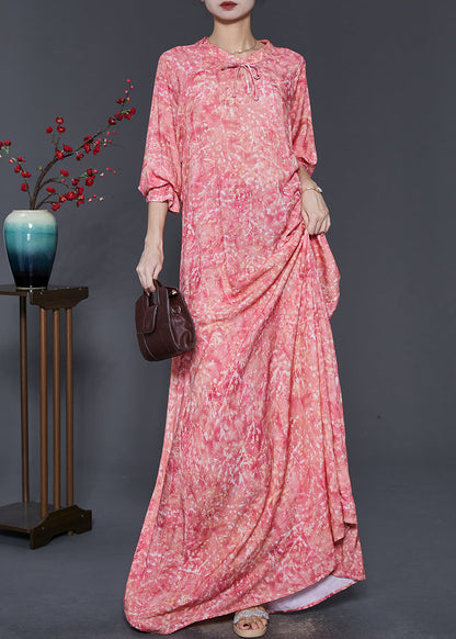 Diy Red Oversized Print Cotton Robe Dresses Summer