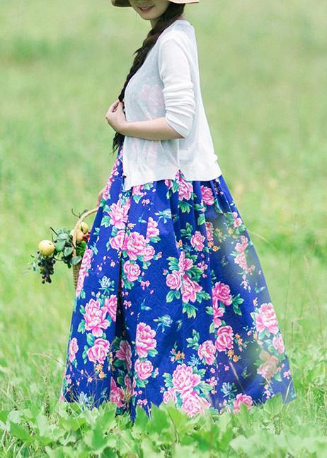 Diy Summer Sleeveless Clothes Work Blue Print Dresses