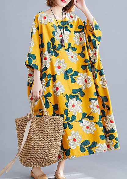 Diy O Neck Pockets Linen Cotton Dress Tunic Tops Gray Geometry Dresses