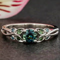 Green Zirconia Nature Silvered Ring