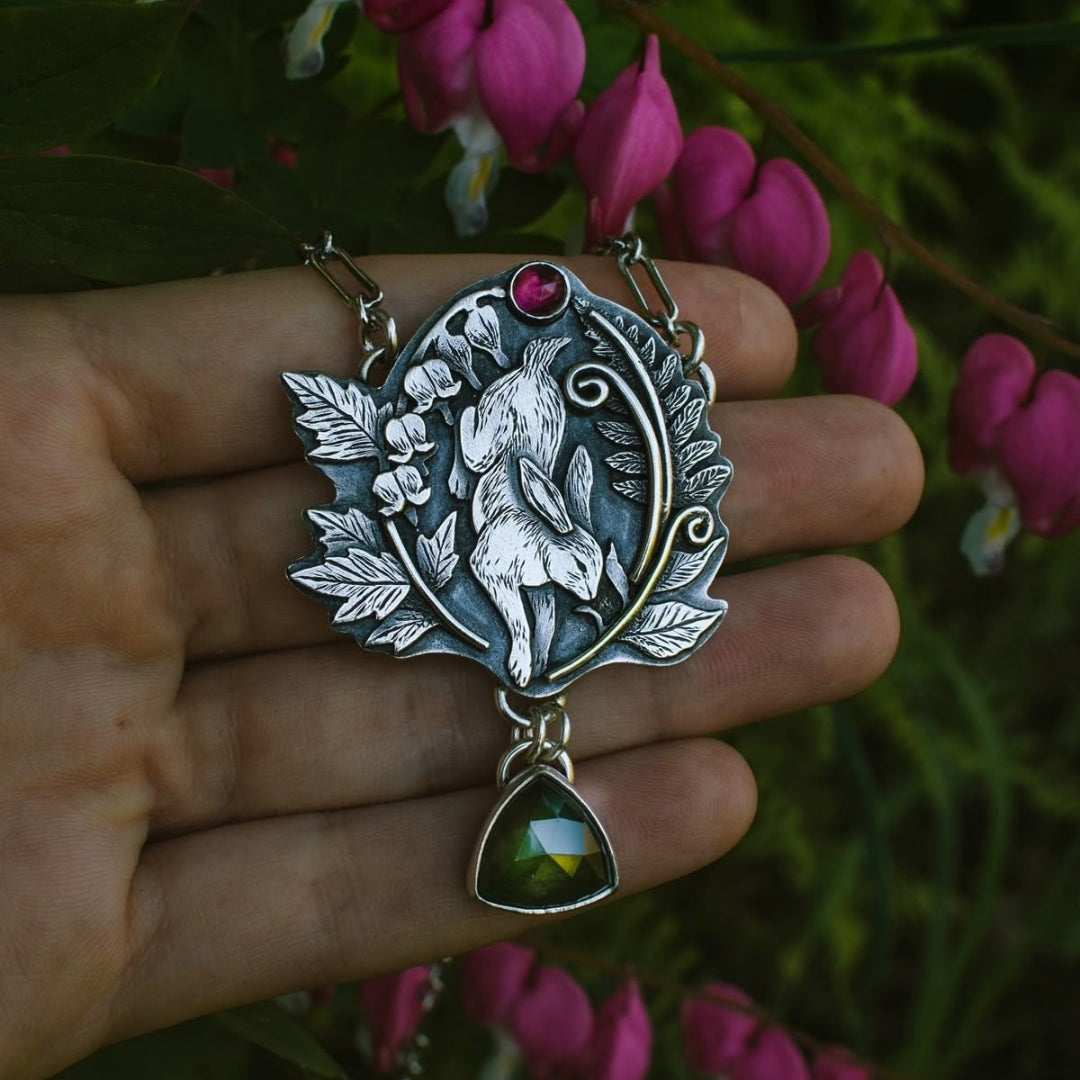 Nature Silver Bunny Necklace