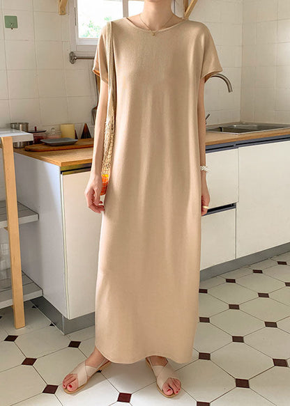 Diy Beige Front Back Wear on Both Sides Knit Dresses Summer