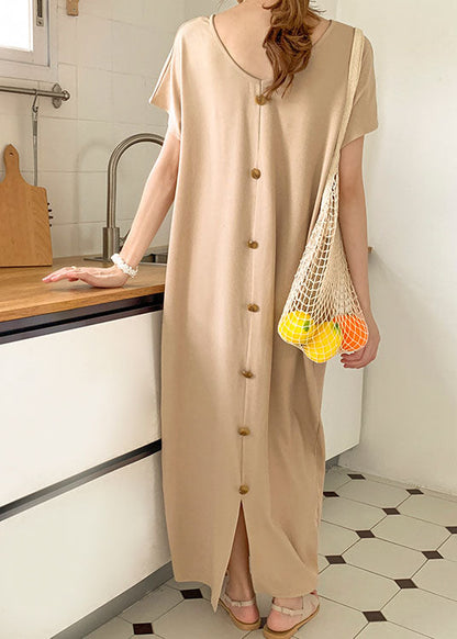 Diy Beige Front Back Wear on Both Sides Knit Dresses Summer