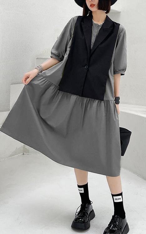Diy Grey Cotton Summer Vacation Dresses