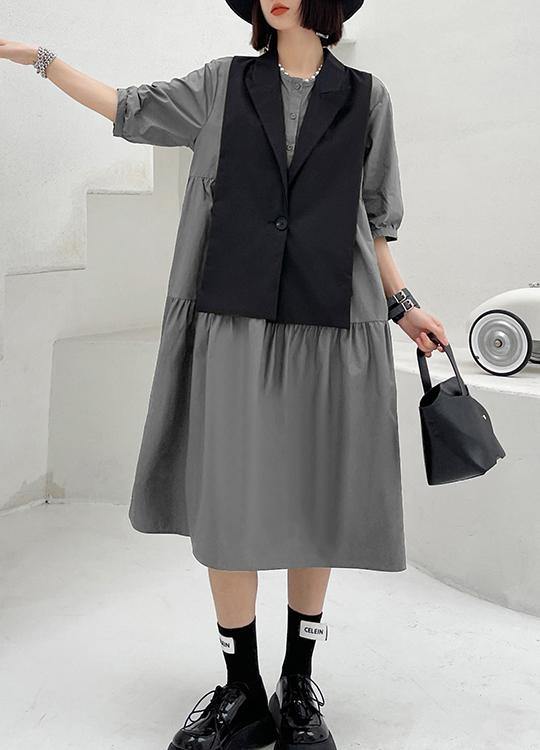 Diy Grey Cotton Summer Vacation Dresses