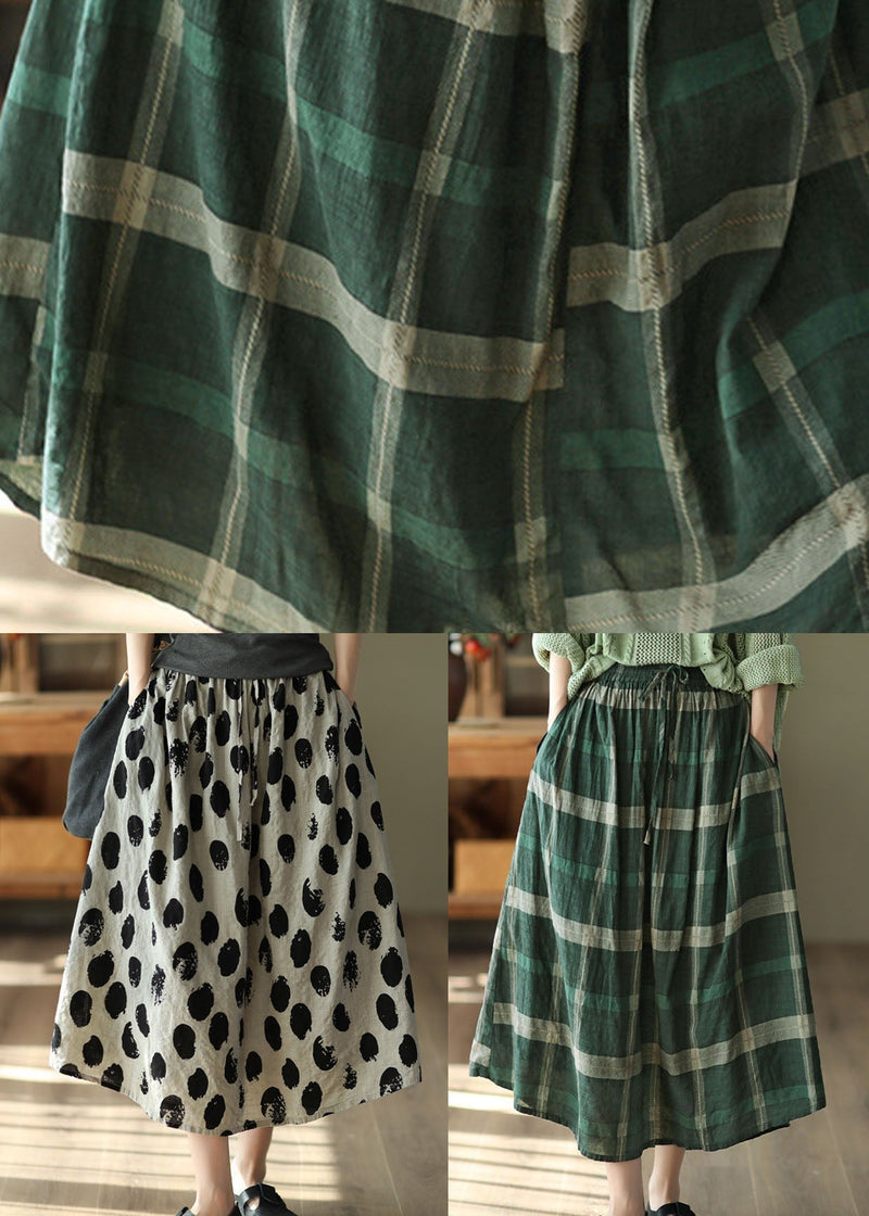 Diy White Flowers Wrinkled Exra Large Hem Print Linen Skirts Spring