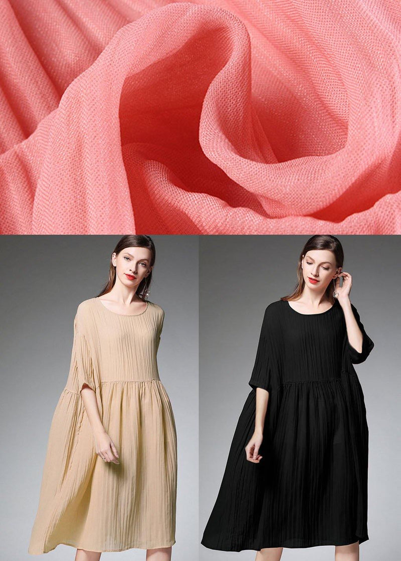 Black O-neck Patchwork Summer Dresses
