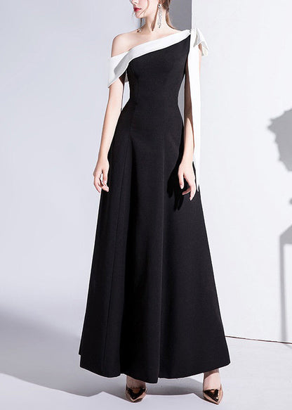 Black One Shoulder Party Dress Summer