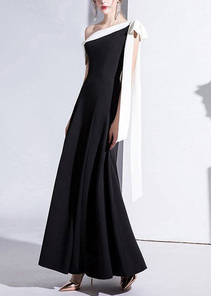 Black One Shoulder Party Dress Summer