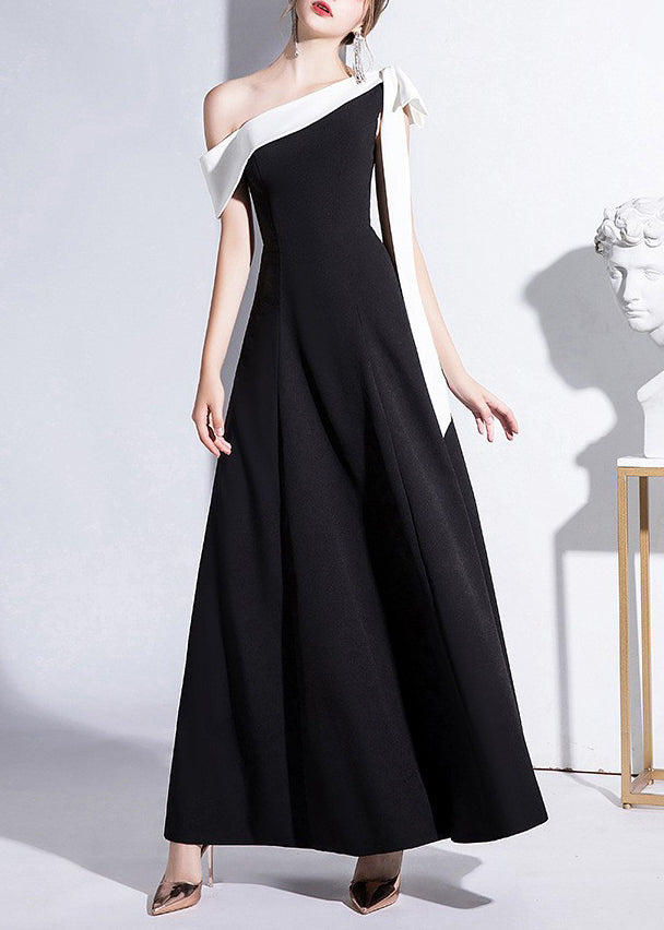 Black One Shoulder Party Dress Summer