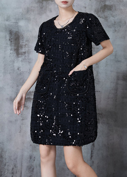 Black Sequins Nail Bead Party Dresses Summer