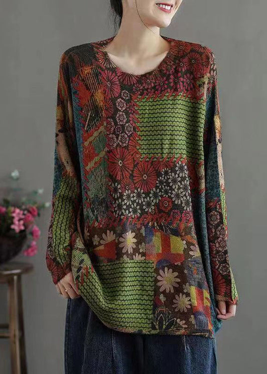 Colorblock Cozy Patchwork Mink Hair Knitted Tops Fall