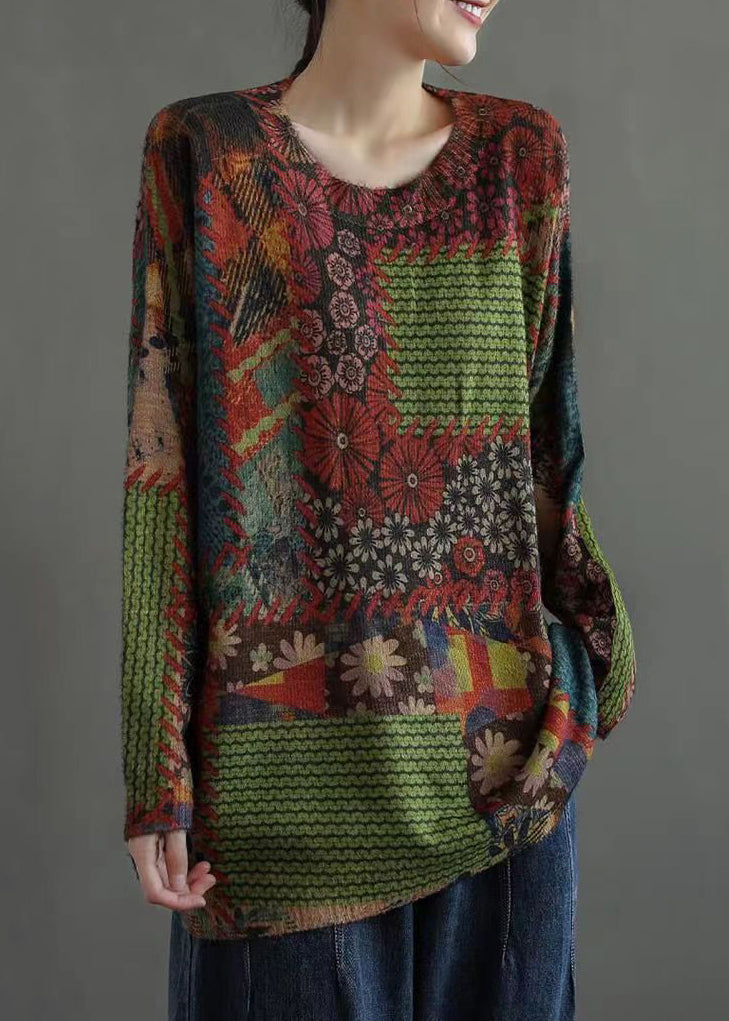 Colorblock Cozy Patchwork Mink Hair Knitted Tops Fall
