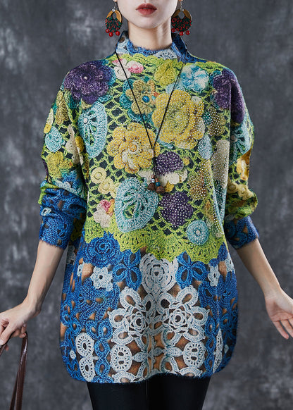 Green Zircon Knit Pullover Spring