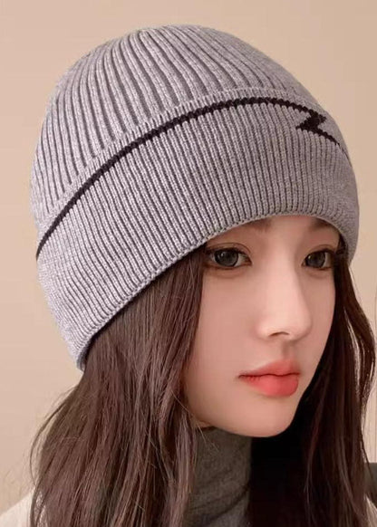 Grey Thick Knitted Cotton Bonnie Hat