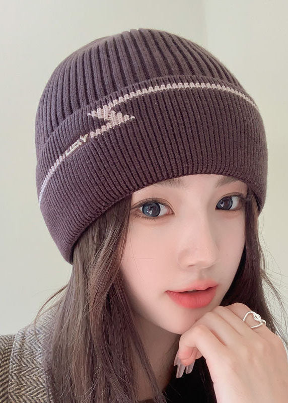 Grey Thick Knitted Cotton Bonnie Hat