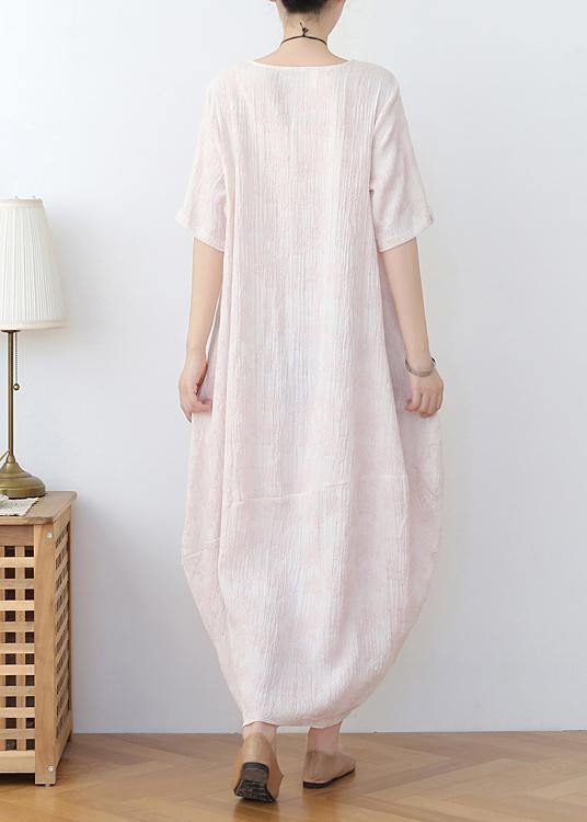 Iight Pink Linen Summer Dress