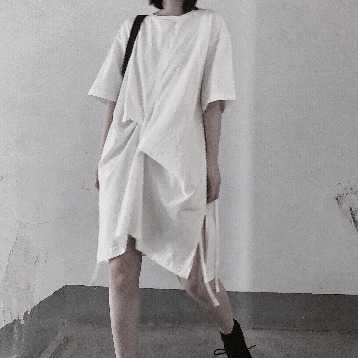 O Neck Half Sleeve Spring Tunics Wardrobes White Dress
