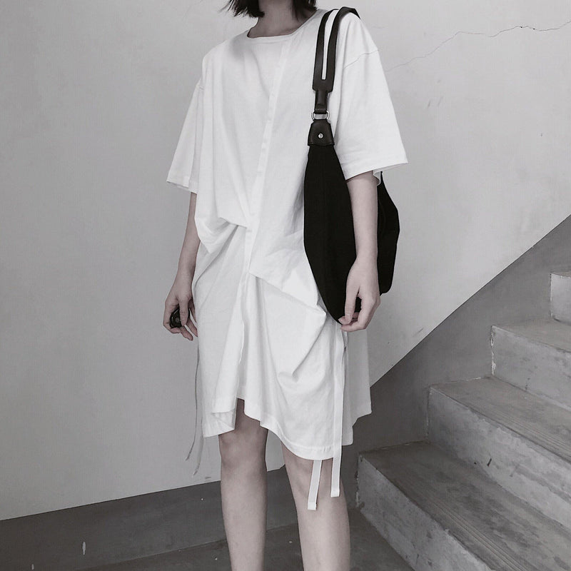 O Neck Half Sleeve Spring Tunics Wardrobes White Dress