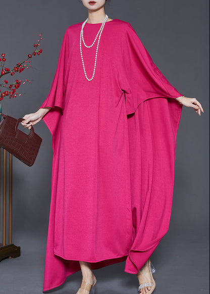 Rose Oversized Cotton Maxi Dress Cloak Sleeves