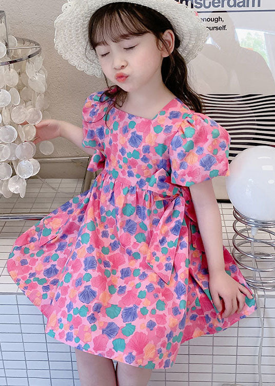 Rose Print Off the Back Patchwork Cotton Baby Dress Summer