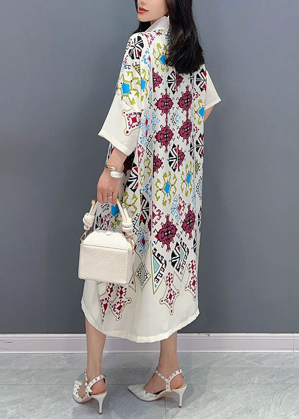 White Peter Pan Collar Patchwork Cotton Shirts Dress Summer