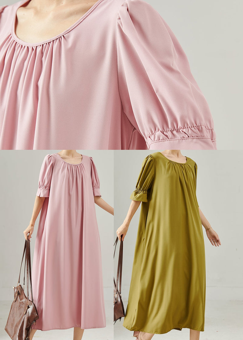 Yellow Cotton Long Dresses Oversized Summer