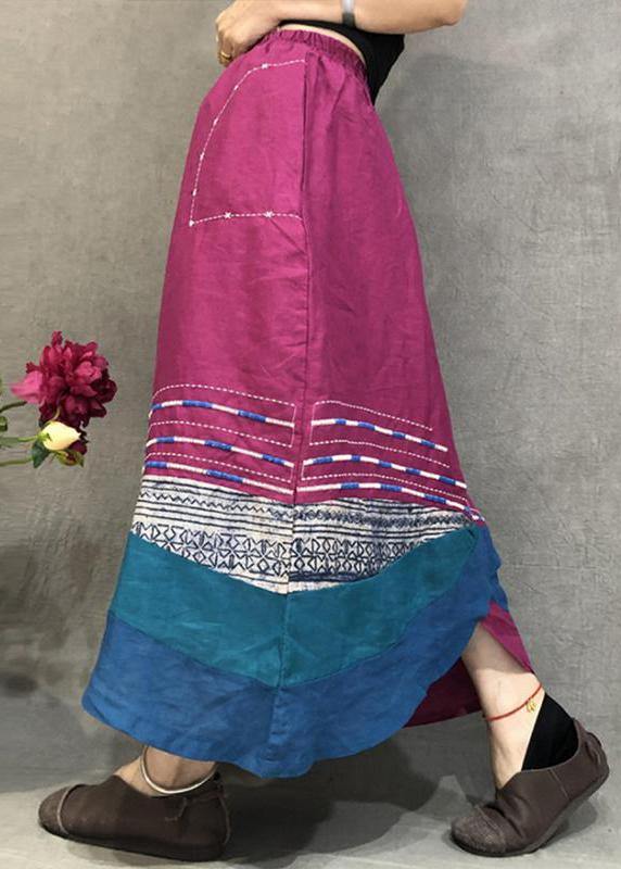 Linen Skirrts Summer Thin Breathable Color Matching Loose Irregular Skirt