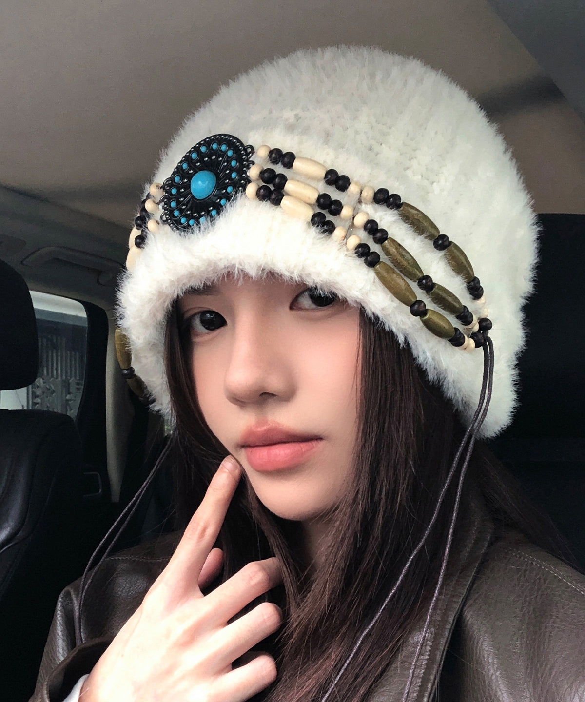 Style White Thick Warm Knitted Boonie Hat