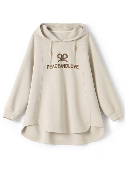 Apricot Embroidered Cotton Sweatshirts Top Spring