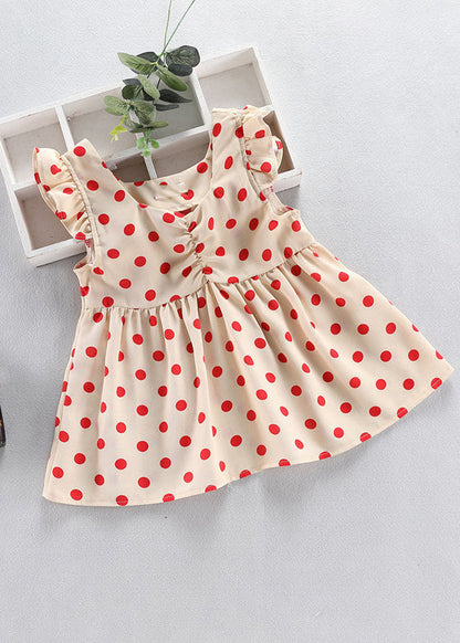 Baby Blue O-neck Dot Print Patchwork Vacation Long Dress Sleeveless