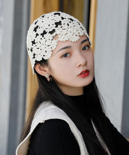 Black Hollow Out Knit Bonnie Hat