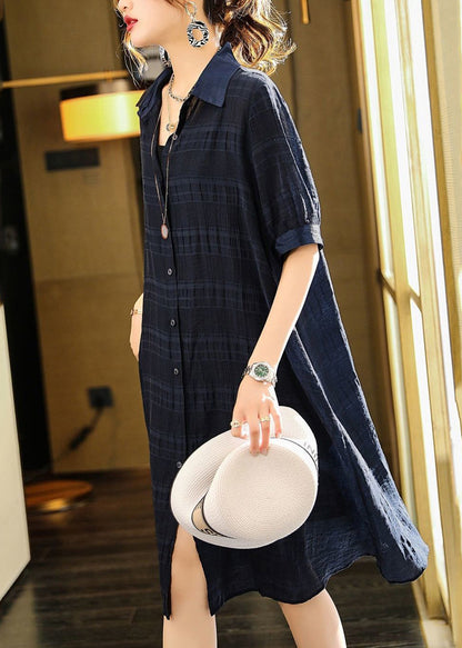 Black Oversized Wrinkled Cotton Dress Two Piece Set Summer