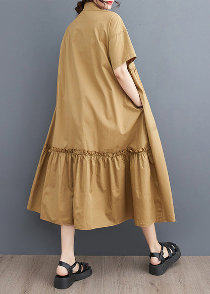 Black Print Patchwork Drawstring Button Maxi Dress Summer