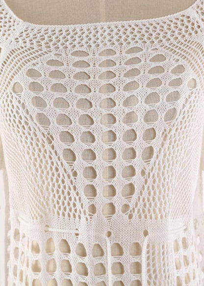 Black Knitting Cotton Hollow Out Summer Dresses