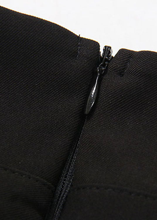 Black Tie Waist Zip Up Tulle Skirt Spring